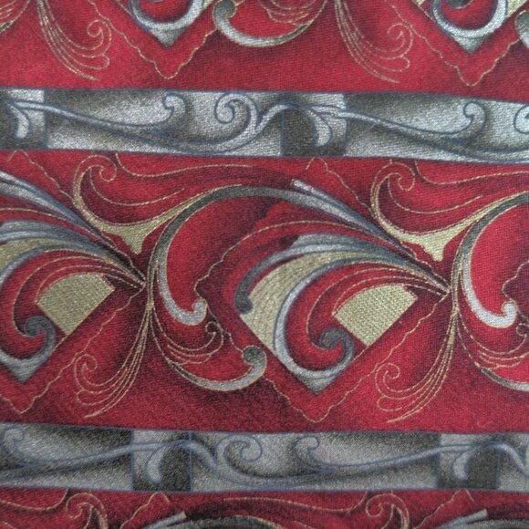 Cocktail Collection Red Gray Geometric Multicolor Novelty Silk Necktie - Picture 2 of 6